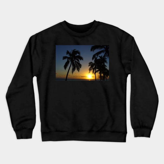 Palm Trees Sunset in Paradise Crewneck Sweatshirt by KaSaPo